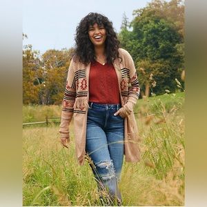 Maurices Plus Size Geo Fringe Cardigan, 3X, NWT